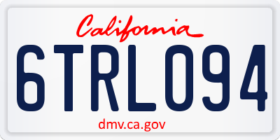 CA license plate 6TRL094