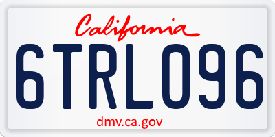 CA license plate 6TRL096