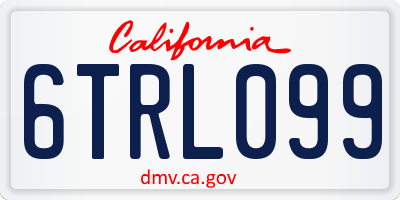 CA license plate 6TRL099