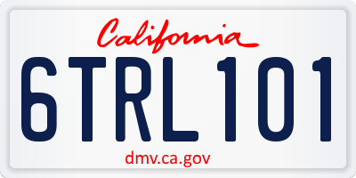 CA license plate 6TRL101