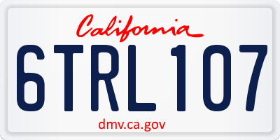 CA license plate 6TRL107