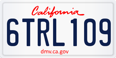CA license plate 6TRL109