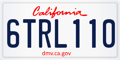 CA license plate 6TRL110