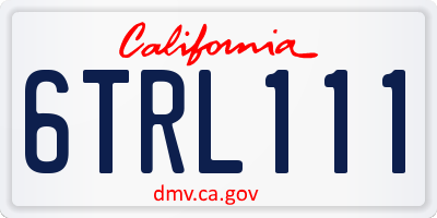CA license plate 6TRL111
