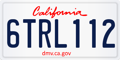 CA license plate 6TRL112