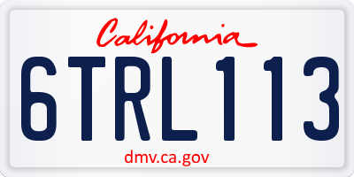 CA license plate 6TRL113