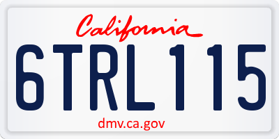 CA license plate 6TRL115