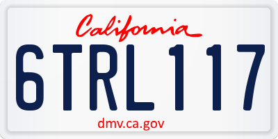 CA license plate 6TRL117