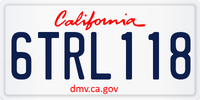 CA license plate 6TRL118