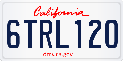 CA license plate 6TRL120
