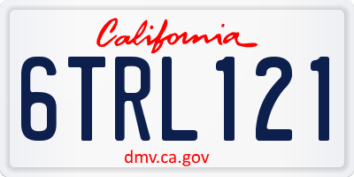 CA license plate 6TRL121