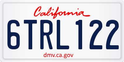 CA license plate 6TRL122