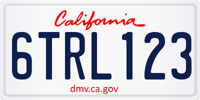 CA license plate 6TRL123