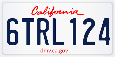 CA license plate 6TRL124