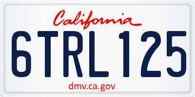 CA license plate 6TRL125
