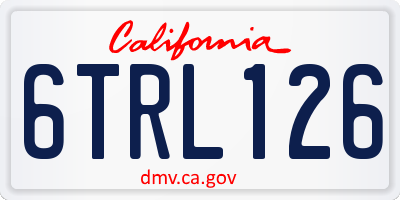 CA license plate 6TRL126