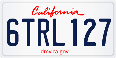 CA license plate 6TRL127