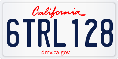 CA license plate 6TRL128