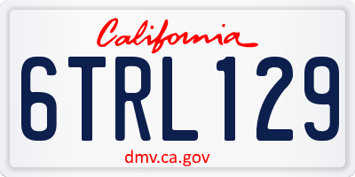 CA license plate 6TRL129