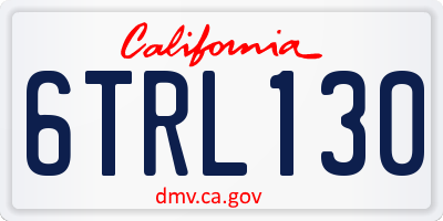 CA license plate 6TRL130