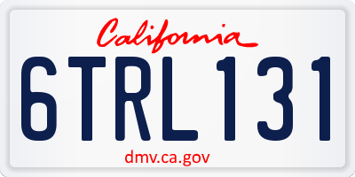 CA license plate 6TRL131
