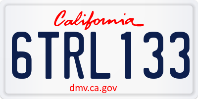 CA license plate 6TRL133
