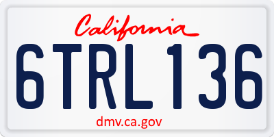 CA license plate 6TRL136