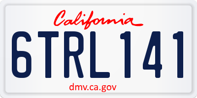 CA license plate 6TRL141