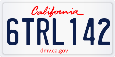 CA license plate 6TRL142