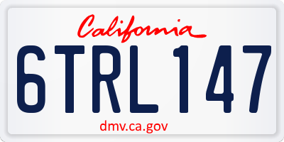 CA license plate 6TRL147