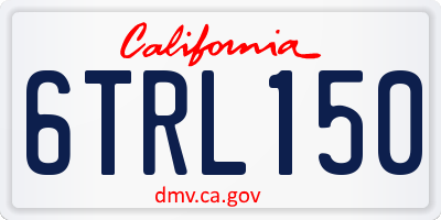 CA license plate 6TRL150