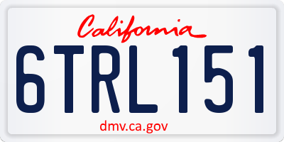 CA license plate 6TRL151