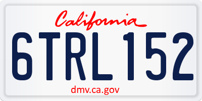 CA license plate 6TRL152