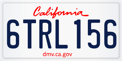 CA license plate 6TRL156
