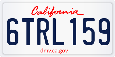 CA license plate 6TRL159