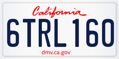 CA license plate 6TRL160