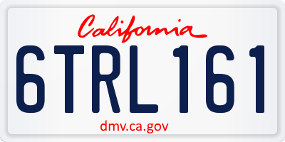 CA license plate 6TRL161