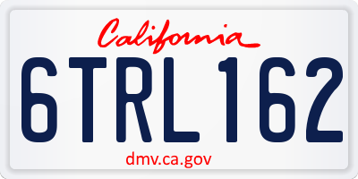 CA license plate 6TRL162