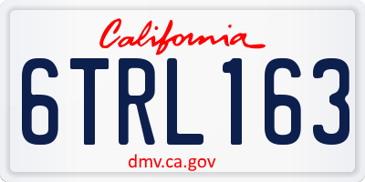 CA license plate 6TRL163