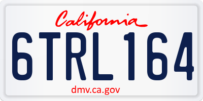 CA license plate 6TRL164