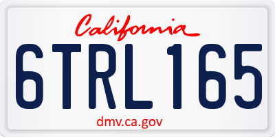 CA license plate 6TRL165