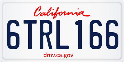 CA license plate 6TRL166