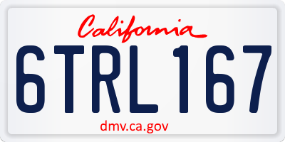 CA license plate 6TRL167