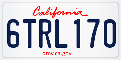 CA license plate 6TRL170