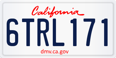 CA license plate 6TRL171