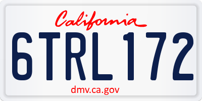 CA license plate 6TRL172