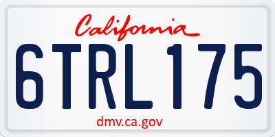 CA license plate 6TRL175