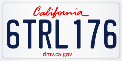 CA license plate 6TRL176