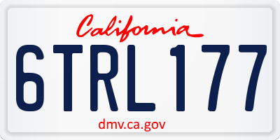 CA license plate 6TRL177