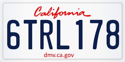 CA license plate 6TRL178